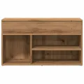 Banc à chaussures chêne artisanal 80x30x45 cm bois d'ingénierie