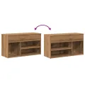 Banc à chaussures chêne artisanal 80x30x45 cm bois d'ingénierie