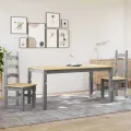 Ensemble à manger Panama 3 pcs gris bois de pin massif