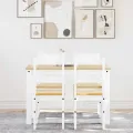 Ensemble à manger Panama 5 pcs blanc bois de pin massif