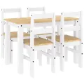 Ensemble à manger Panama 5 pcs blanc bois de pin massif