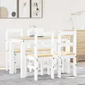 Ensemble à manger Panama 5 pcs blanc bois de pin massif