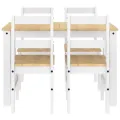 Ensemble à manger Panama 5 pcs blanc bois de pin massif