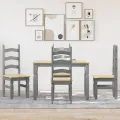 Ensemble à manger Panama 5 pcs gris bois de pin massif