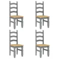 Ensemble à manger Panama 5 pcs gris bois de pin massif