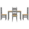 Ensemble à manger Panama 5 pcs gris bois de pin massif