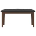 Banc 90 cm marron bois massif caoutchouc