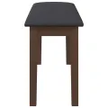 Banc 90 cm marron bois massif caoutchouc