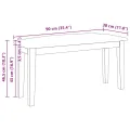Banc 90 cm marron bois massif caoutchouc