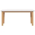 Banc 90 cm blanc bois massif caoutchouc
