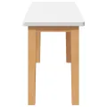 Banc 90 cm blanc bois massif caoutchouc