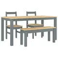 Ensemble à manger Panama 4 pcs gris bois de pin massif