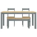 Ensemble à manger Panama 4 pcs gris bois de pin massif