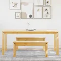 Ensemble à manger Panama 3 pcs bois de pin massif
