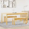 Ensemble à manger Panama 3 pcs bois de pin massif