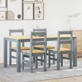 Ensemble à manger Panama 5 pcs gris bois de pin massif