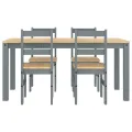 Ensemble à manger Panama 5 pcs gris bois de pin massif