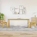 Ensemble à manger Panama 3 pcs bois de pin massif