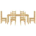 Ensemble à manger Panama 7 pcs bois de pin massif