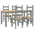 Ensemble à manger Panama 5 pcs gris bois de pin massif