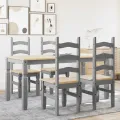 Ensemble à manger Panama 5 pcs gris bois de pin massif