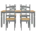 Ensemble à manger Panama 5 pcs gris bois de pin massif