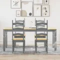 Ensemble à manger Panama 5 pcs gris bois de pin massif