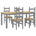 Ensemble à manger Panama 5 pcs gris bois de pin massif