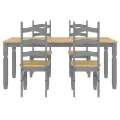 Ensemble à manger Panama 5 pcs gris bois de pin massif