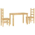 Ensemble à manger Panama 3 pcs bois de pin massif