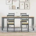 Ensemble à manger Panama 5 pcs gris bois de pin massif
