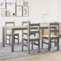 Ensemble à manger Panama 5 pcs gris bois de pin massif