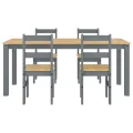 Ensemble à manger Panama 5 pcs gris bois de pin massif