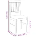 Chaises à manger coussins 2 pcs blanc bois massif caoutchouc