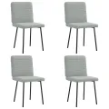 Chaises à manger lot de 4 Gris clair Velours