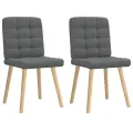 Chaises à manger lot de 2 gris foncé tissu