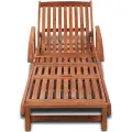 Chaise longue bois d'acacia solide