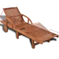 Chaise longue bois d'acacia solide
