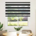 Store zèbre noir 125x100 cm largeur du tissu 120,9 cm polyester