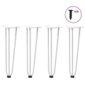 Pieds de table en forme d'épingle à cheveux 4 pcs blanc 42 cm