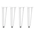 Pieds de table en forme d'épingle à cheveux 4 pcs blanc 42 cm