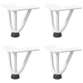 Pieds de table en forme d'épingle à cheveux 4 pcs blanc 10 cm