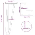 Pieds de table en forme d'épingle à cheveux 4 pcs noir 30 cm