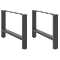 Pieds de table basse anthracite 2 pcs 70x(42-43) cm acier