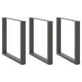 Pieds de table basse forme de U 3 pcs anthracite 80x(72-73) cm
