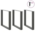 Pieds de table basse forme de U 3 pcs anthracite 80x(72-73) cm