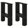 Pieds de table basse noir 2 pcs 30x(30-31) cm acier