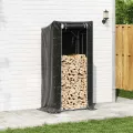 Portant de bois de chauffage et housse de pluie acier galvanisé
