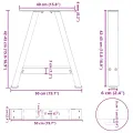Pieds de table basse forme de A 2 pcs anthracite 50x(42-43) cm