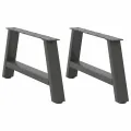 Pieds de table basse forme de A 2 pcs anthracite 60x(30-31) cm